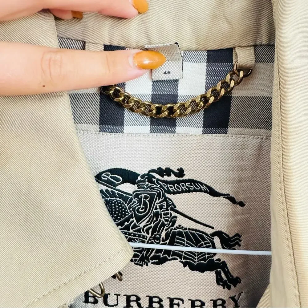 BURBERRY Heritage Khaki Tan Sandringham Trench Coat Rare Button Belt Coat M 46 - Picture 12 of 16